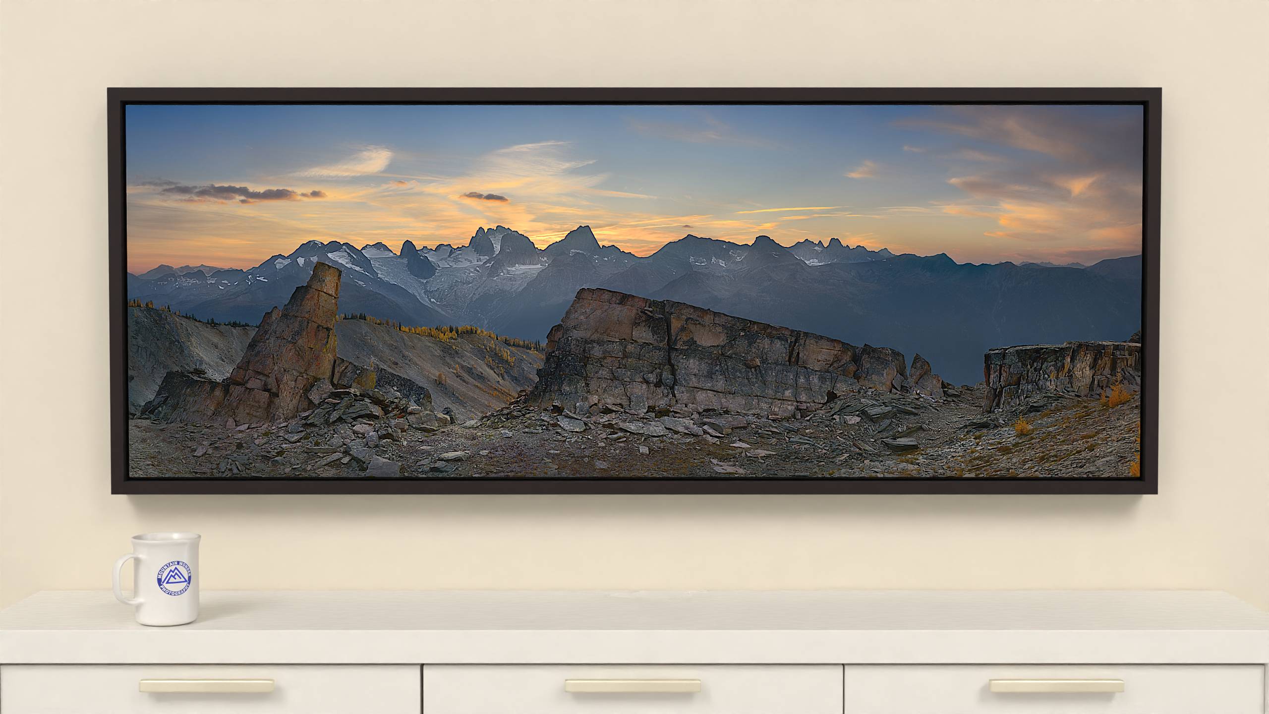 Rock of Ages - Print - 60x22 - Espresso Frame Canvas Wall Art