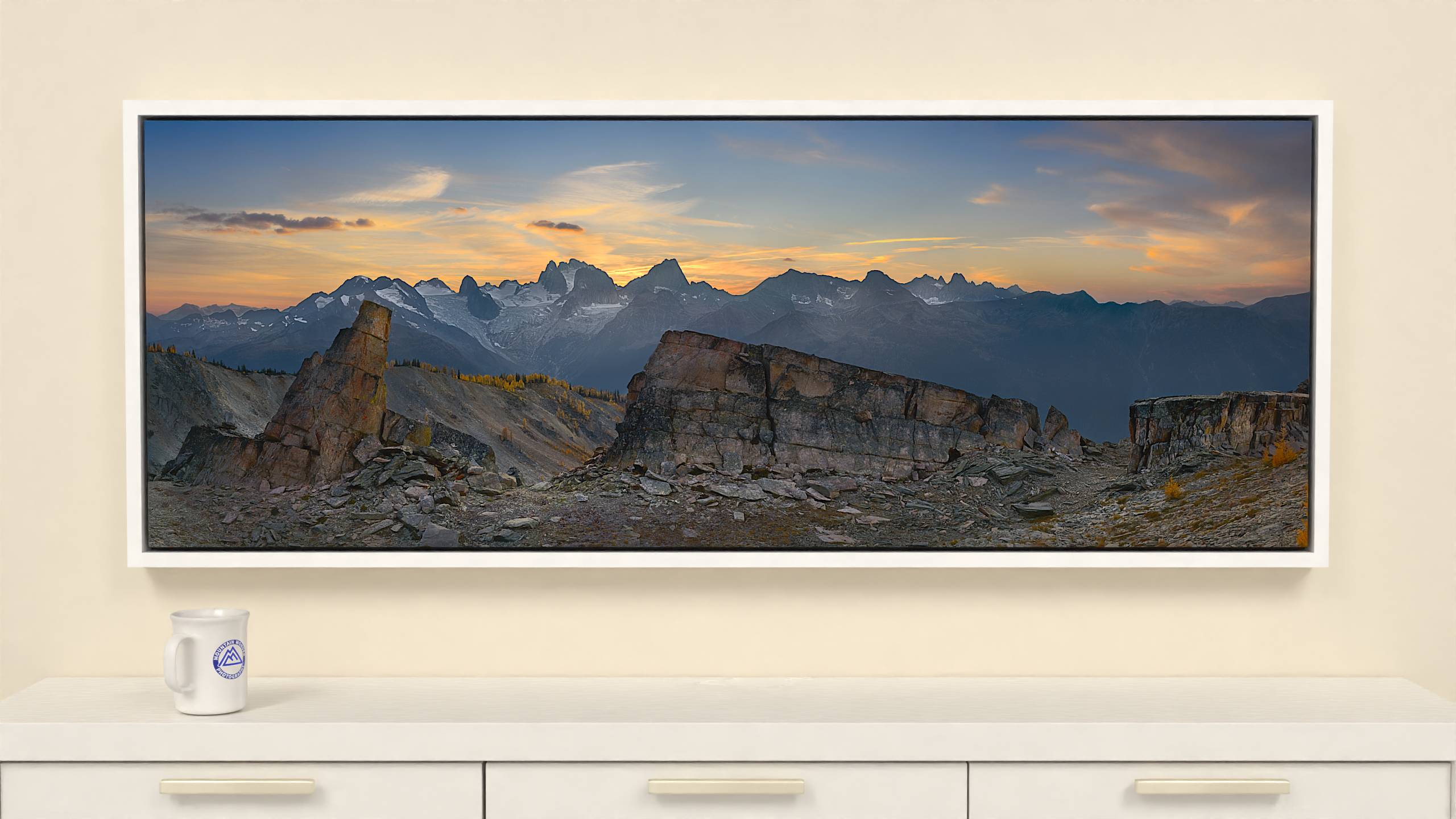 Rock of Ages - Print - 60x22 - White Frame Canvas Wall Art