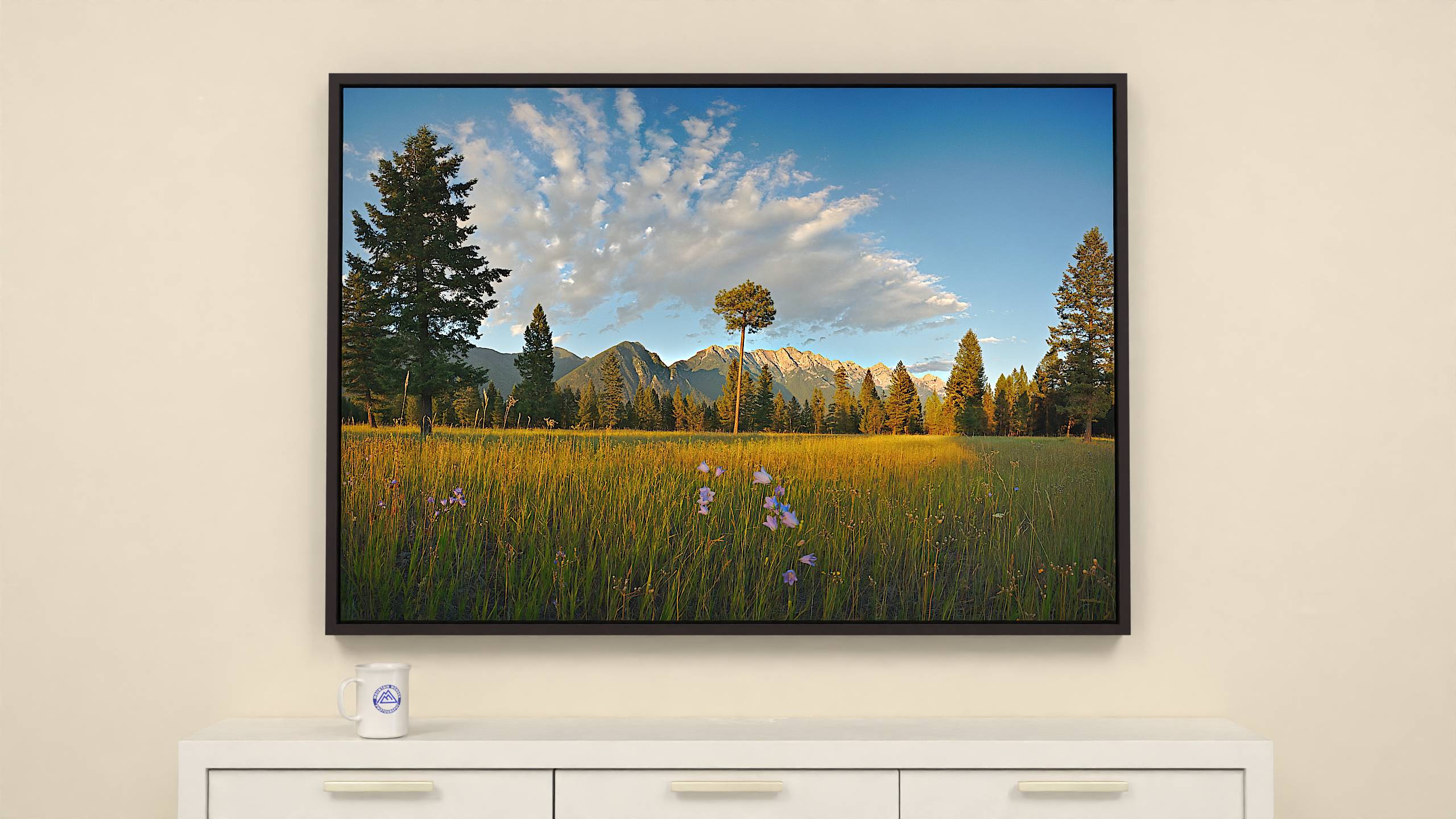 Open Range - Print - 55x38 - Espresso Frame Canvas Wall Art