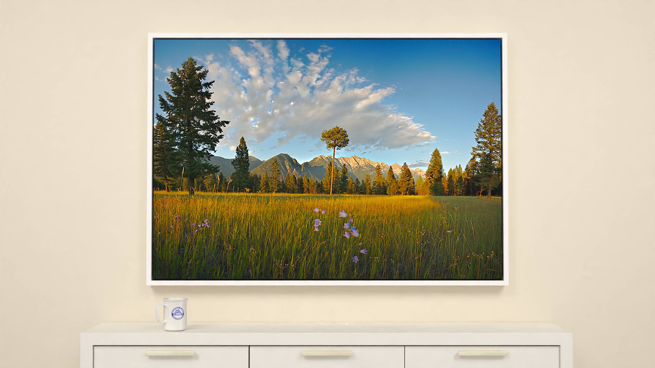 Open Range - Print - 55x38 - White Frame Canvas Wall Art